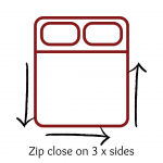 Zip Up Duvet Cover in 540TC Satin Stripe - White or Ivory